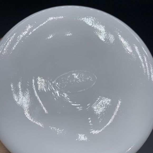 Vintage Fenton Silver Crest Milk Glass Ruffled Pedestal Compote Candy Dish Bowl - Picture 8 of 9